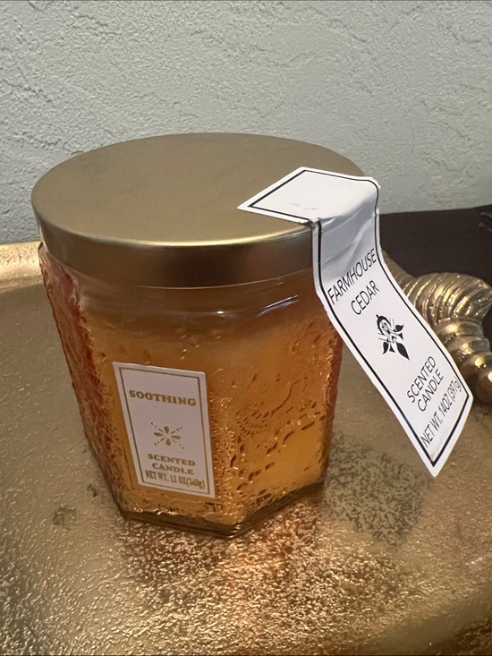 Schooting Farmhouse Cedar Scented Candle Other - #2053: Net WT.14OZ(397g) Shooting Farmhouse Cedar Scented Candle/Amber Glass Jar